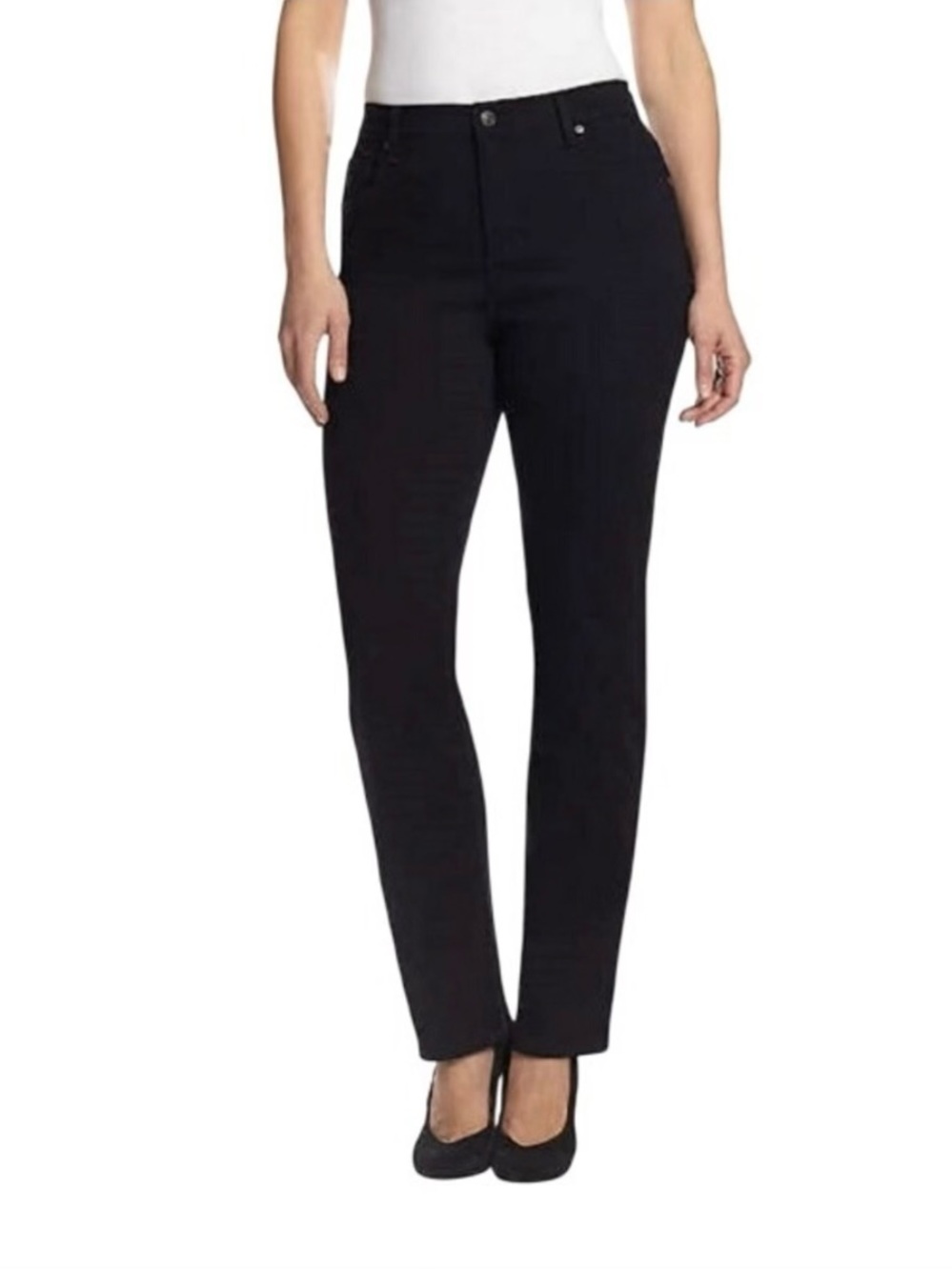 Gloria Vanderbilt Amanda Black Straight Leg Women's Jeans Sz 18